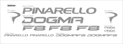 $39 • Buy PINARELLO DOGMA F8 CUSTOM MADE FRAME DECAL SET SILVER Size 46.5