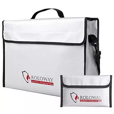 Fireproof Document Money Bags Large Fireproof Water Resistant Bag 15 X 12 X 5 I • $38.61