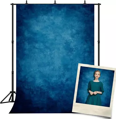 Abstract Blue School Photo Backdrop For Pictures Portrait Solid Color Backdrop G • $14.70