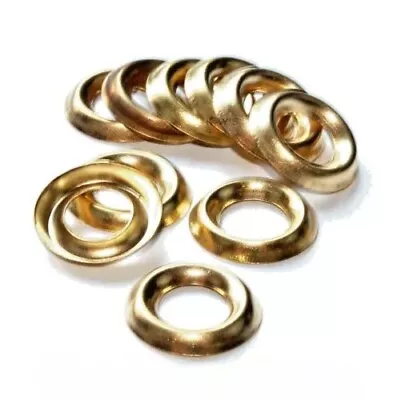 No.4 6 81012 SOLID BRASS CUP WASHERS SURFACE FINISHING COUNTERSUNK SCREWS • £3.48