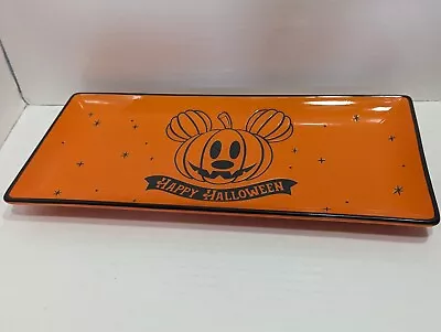 Disney Mickey Mouse Pumpkin Happy Halloween Ceramic Serving Platter Tray Plate • $19.90