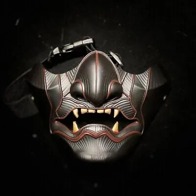 Japanese Hannya Half Face Mask Demon Oni Samurai Noh Kabuki Prajna Devil Mask • $34.62