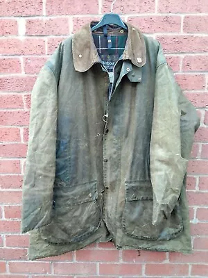 Barbour Northumbria Vintage Thrashed Wax Jacket Coat 1990s Size XXXL • $13.06