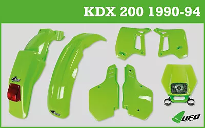 UFO Kawasaki KDX 200 (89-94) Green Enduro Plastic Kit With Halogen Headlight • $305.80