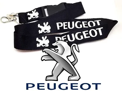 Peugeot Car Logo Lanyard For Neck ID Strap Car Key Phone Holder Key Chain Clasp • £3.27