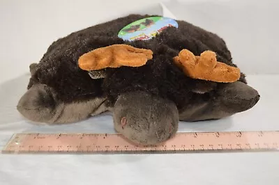 Pillow Pets Pee-Wees Chocolate Moose 11  Brown Stuffed Plush Travel T6 • $20