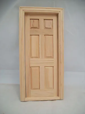 DOOR - 6 PANEL INTERIOR  Dollhouse Miniature Wooden 6007 Fairy Door 1/12 Scale • $9.99