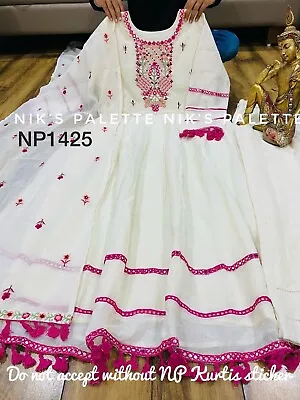 Suit Indian Party Pakistani Mulmul Cotton Gown Wear Dress Designer Salwar Kameez • £49.99