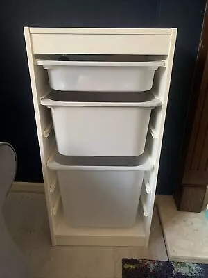 IKEA Trofast Storage Unit White With Plastic Draws Nursery Toy Storage • £15