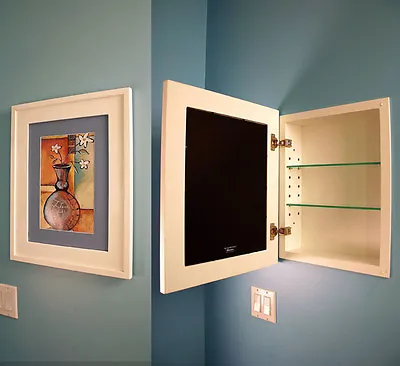 $180 • Buy Recessed Medicine Cabinet W/ Picture Frame Door, No Mirror, White Interior 14x18