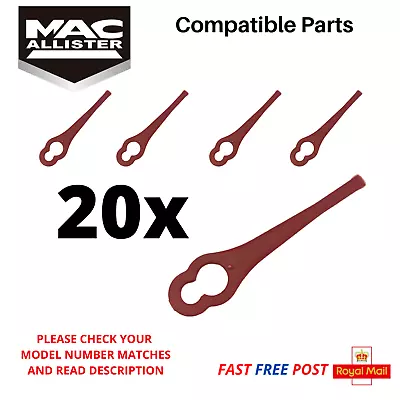 MacAllister  MGT 300-1  Plastic Strimmer Trimmer Cutting Blades X 20  FAST POST • £6.75