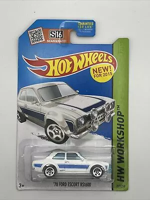 Hot Wheels 2015 HW WORKSHOP  70 FORD ESCORT RS1600 White  #221 / 250 • $1.90