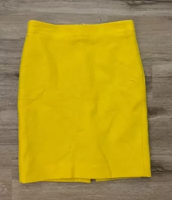Women’s J CREW MustardYellow Wool Blend Fashion Work Spring Pencil Skirt Size 2 • $15