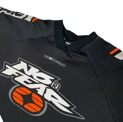 VTG No Fear Men's Motocross Pure MX Jersey Black/Gray/Orange • Small • $160.99