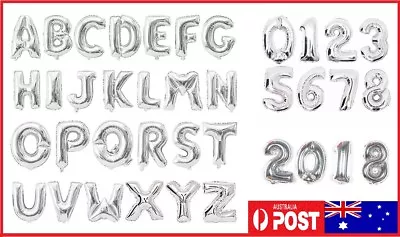 $1 • Buy 16 Inch Silver Foil Balloons Alphabet Letter Number Birthday Party Wedding OZ
