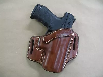 Walther PPQ M1/M2 9mm / .40 Leather 2 Slot Molded Pancake Belt Holster TAN RH • $49.95