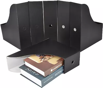 HUAPRINT Black Magazine Holder(6 Pack) Cardboard Magazine File Holder-Folder Hol • $18.27