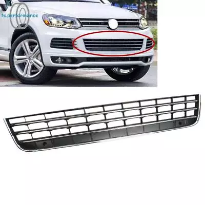 Fit For VW Touareg 2011-14 Front Bumper Lower Center Grill Grille Black / Chrome • $44.50