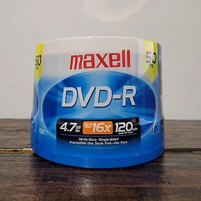 Maxell DVD-R 50pk 4.7 GB Go / Up To Max. 16x / 120 Min Mode SP Mod - NEW • $19.99