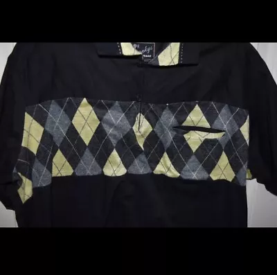 Swankys Vintage Eddie Pullover Yellow Argyle Shirt 50s Style Vintage Made In US • $49