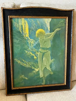 Antique 1920’s Original Maxfield Parrish The Canyon Art Print + Original Frame • $195