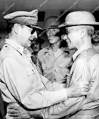 Crp-67466 1945 WWII Gen Douglas MacArthur W President Sergio Osmena In Manila Ph • $9.99