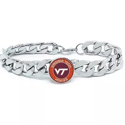 Virginia Tech Hokies Mens Women's Chain Bracelet University State Gift D4 • $21.95