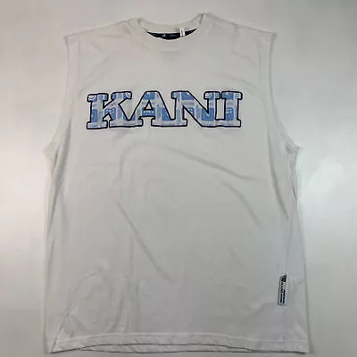 Mens Kani White Sleeveless T-shirt Large • £12.90