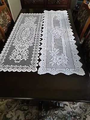 Vintage White Lace Table Runner  X 2  • £9.99