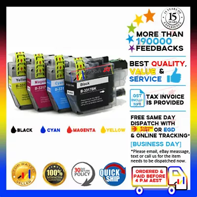 8x NoN-OEM LC-3317 LC3317 Inks For Brother MFC-J5330DW MFC-J6730DW MFC-J5730DW • $34.40