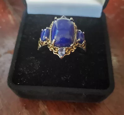 Branded Vintage Multistone Sts Chuck Clemency Lapis Lazuli Ring Vermeil Band • $29