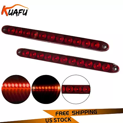 $12.65 • Buy 2x Red 16  11 LED Sealed Truck Trailer 3rd Brake Turn Tail Submersible Light Bar