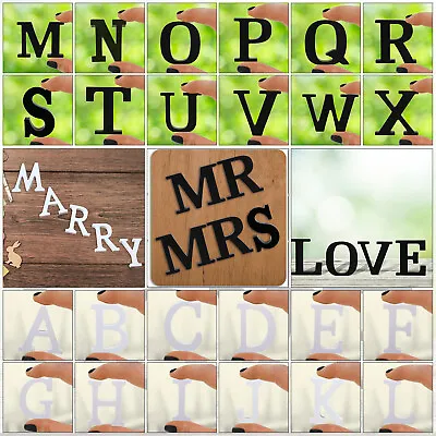 Wooden Letters Painted Black White Colour Large 8cm & 1mm Thick MDF Home • £2.09