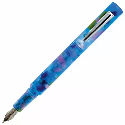 Monteverde MVP Blue Squares & Chrome Fountain Pen - Medium Nib - New! • $27.50