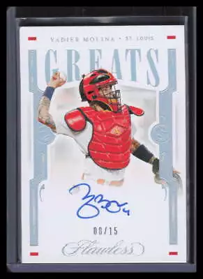 2021 Panini Flawless Greats Autographs 15 Yadier Molina Auto 8/15 • $200