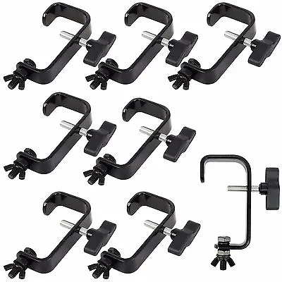 8 X Rhino Heavy Duty Black 50mm Steel Truss G Clamp Hook Bracket For Lighting • £39.99