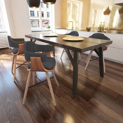 $1699.99 • Buy NNEVL Dining Chairs 4 Pcs Dark Grey Bent Wood And Fabric
