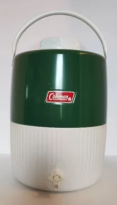 Vintage Coleman 3 Gallon Jug Green With Cup Metal Picnic Camp Water Cooler USA  • $35.50