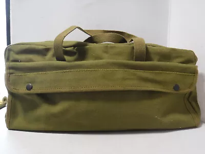 PM2 VTG Designed INDIA Military Green Canvas Ammo Pockets Barrel Duffle Tote Bag • $34.99