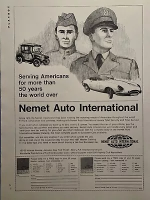 Nemet Auto Distributor Worldwide Tax Free European Cars Vintage Print Ad 1967 • $14.77