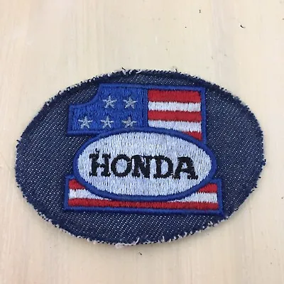 HONDA - Vtg 60s-70s Motorcycle Motocross Jacket Hat Shirt Denim Blue Jean Patch • $15.80