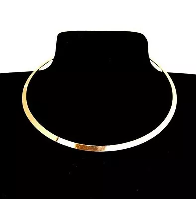 £3.99 • Buy Greek Key Collar Necklace Gold Finish 40cm Circumference 5mm Wide Hook Clasp NEW