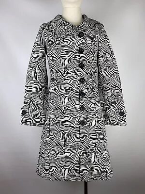 Desigual Women’s Abstract Pattern Zebra Coat Jacket Size 40 • £67.49