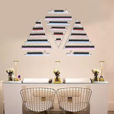 5 Tiers Wall-Mounted Nail Polish Display Rack Metal Triangular Floating Shelves • $79