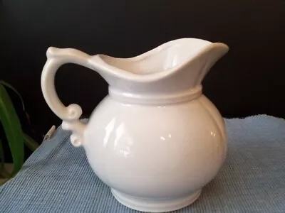 McCoy #7528 USA Vintage Small Pitcher ~ White Pale Blue Pearl Ware Glaze ~ 5.5  • $10