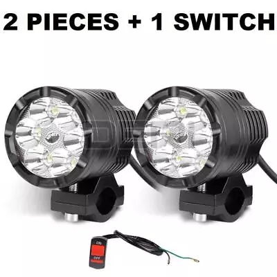 2x Motorcycle Dirt Bike 6 LED Spot Light Headlight Fog Driving Lamp White+Switch • $32.98