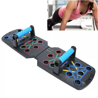 9in1 Push Up Rack Board Exercise Stands System Fitness Workout  Gym Handles • £25.66