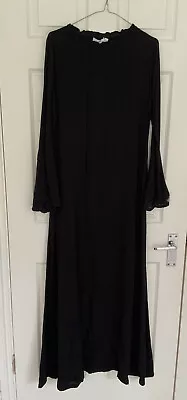 AAB COLLECTION Maxi Dress Embroidered Lace Abaya - Size S 58 - Black - BNWT • £49.99