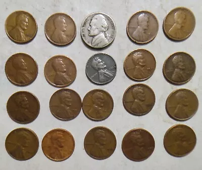 20 Wheats_1910 1917 1925 1930 1940's/50's___1942-S Jefferson Silver Nickel • $6.50