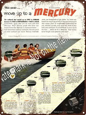 1952 Mercury Outboard Motor FULL LINE Boat Garage Shop Metal Sign 9x12  A488 • $24.95